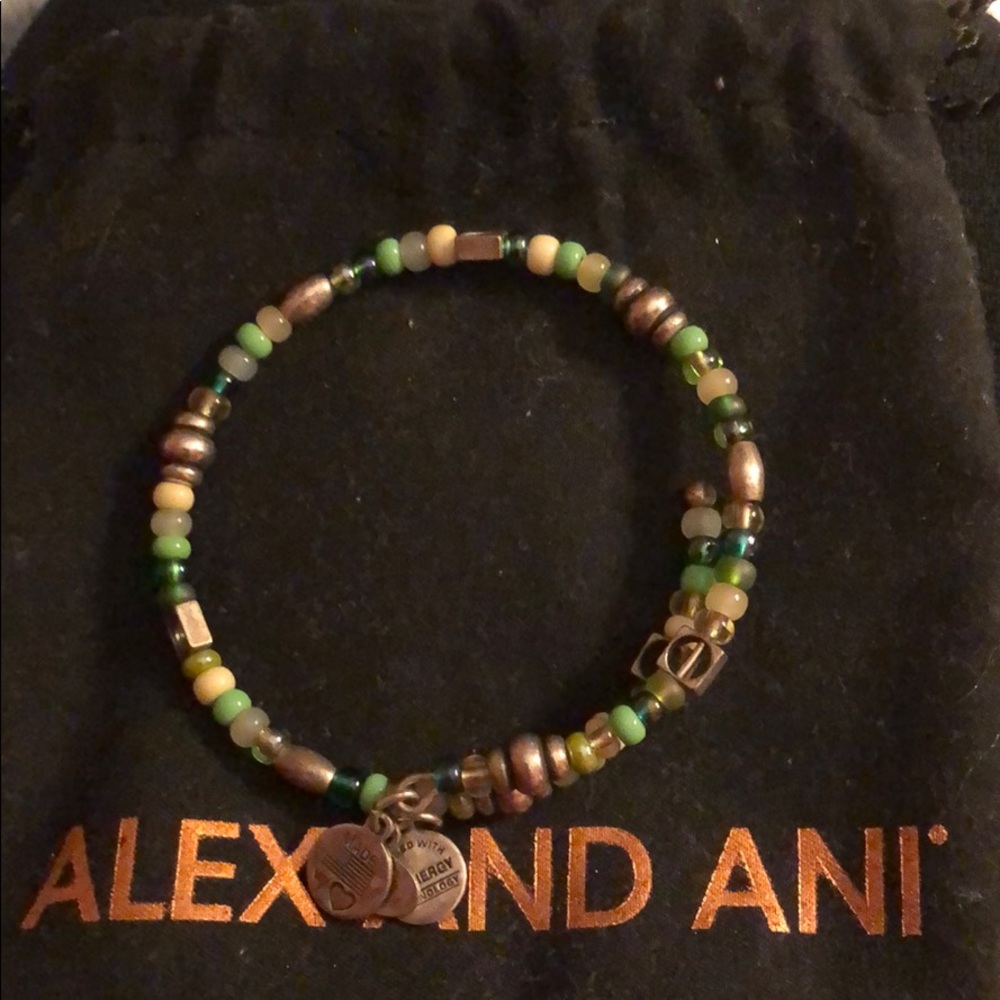 Alex and Ani green wrap bracelet